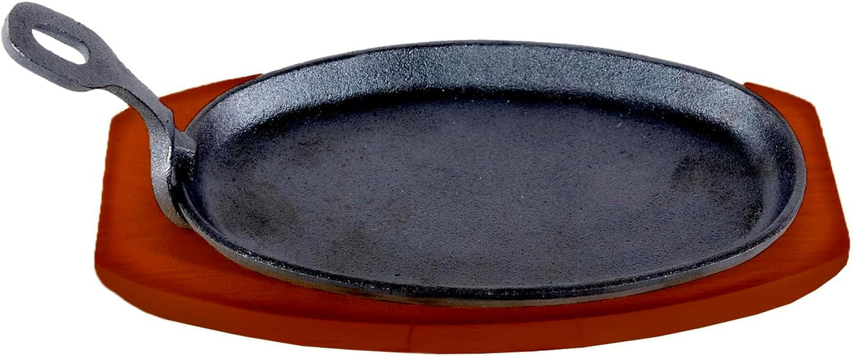 Cast Iron Steak Plate with Wooden Holder V380