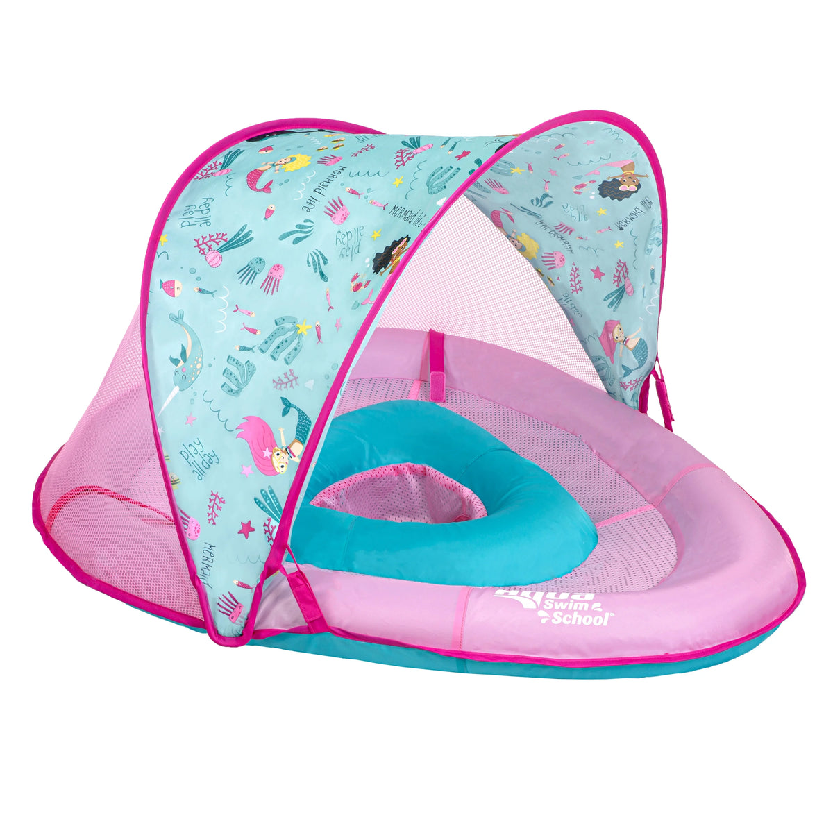 Pink Baby Pool Float Boat with 2 Toys P4141