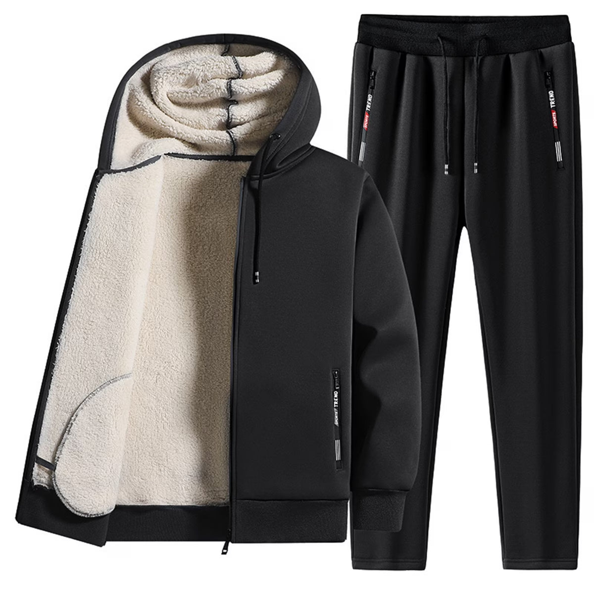 Black XXL Fleece Suit N4378