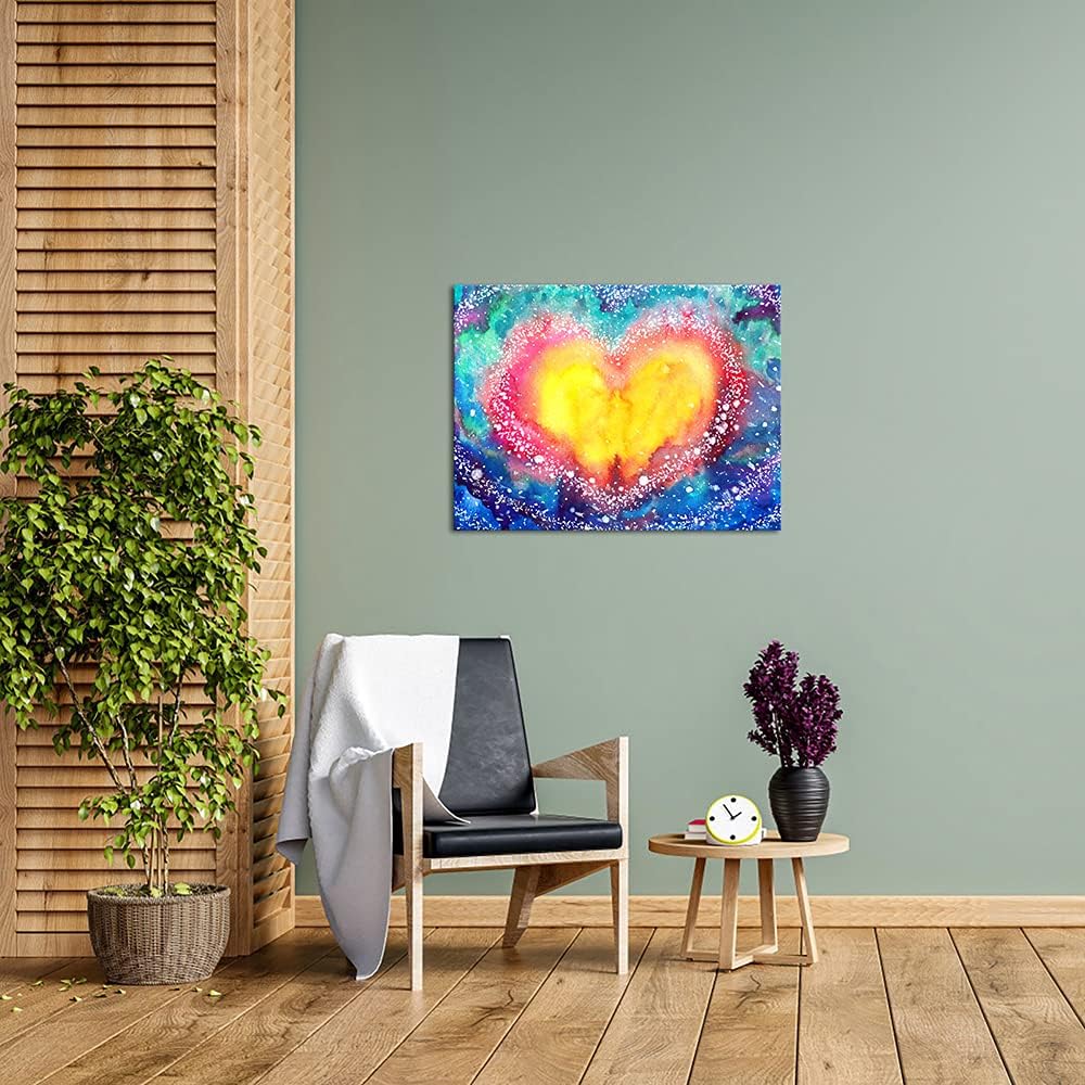Colorful Heart Shape Canvas Wall Art 24x32inch D6833