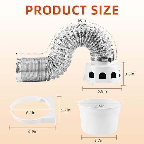 Indoor Dryer Vent Kit with 4-Inch Proflex Duct, White B118