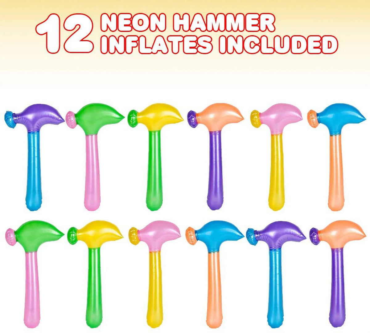 Neon Hammer Inflatable Toys, Set of 12 C59122
