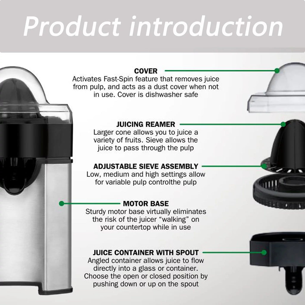 Black Citrus Juicer with 3 Speed Modes J238