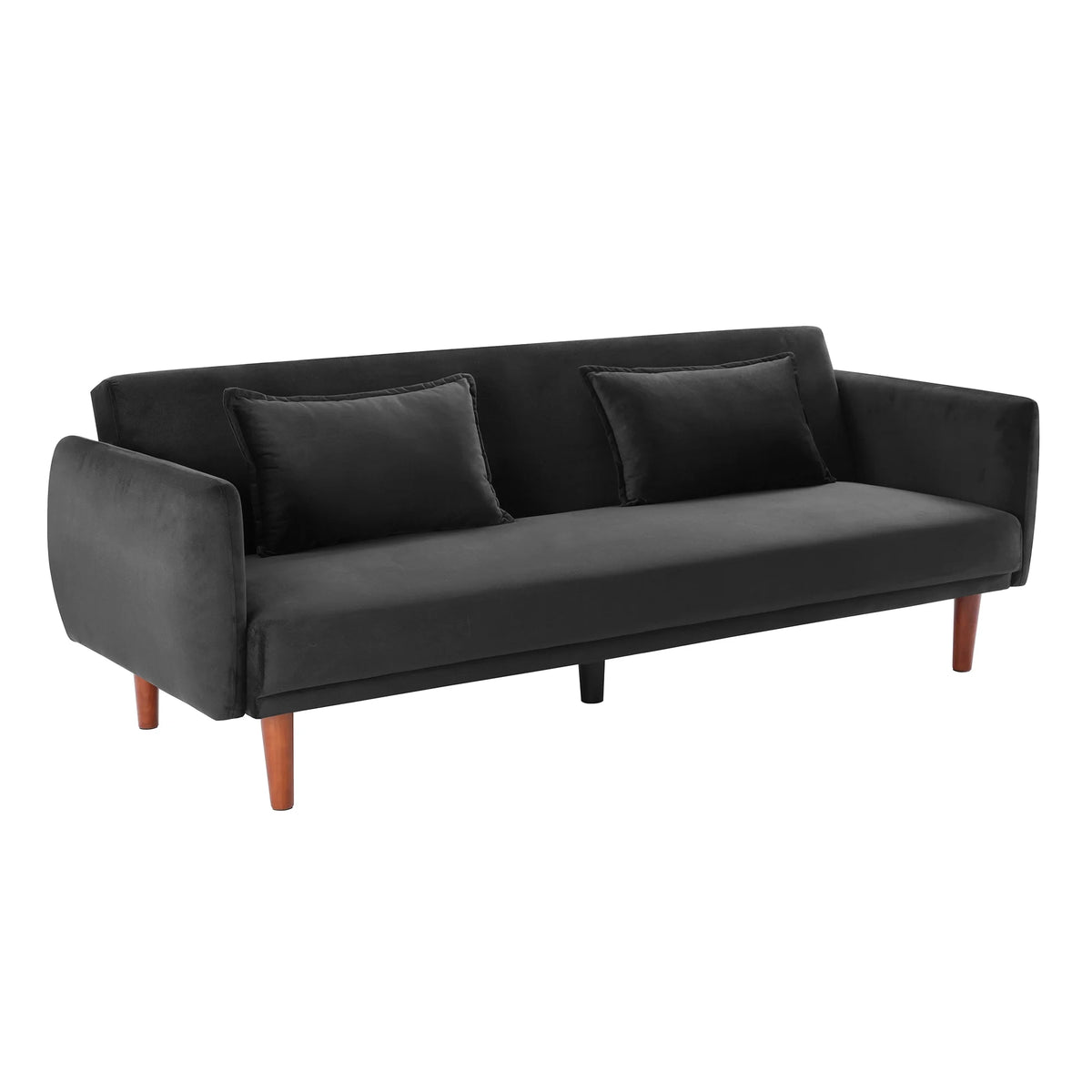 Black Velvet Convertible Sofa Bed P6172