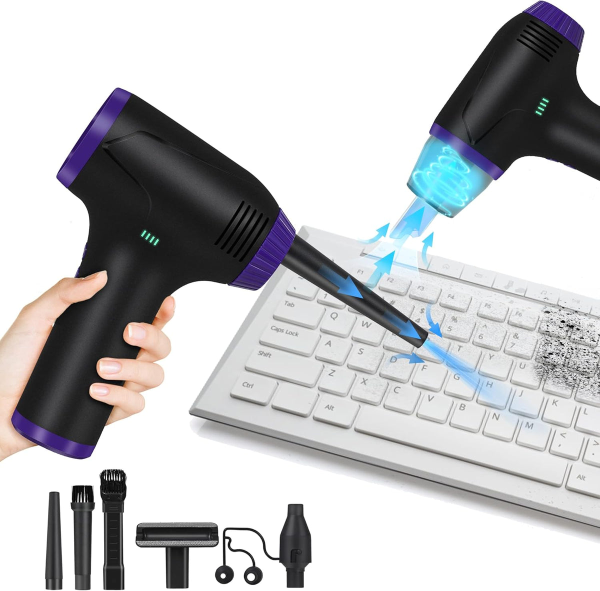 2-in-1 Air Duster & Vacuum 125W 15000mAh T7410