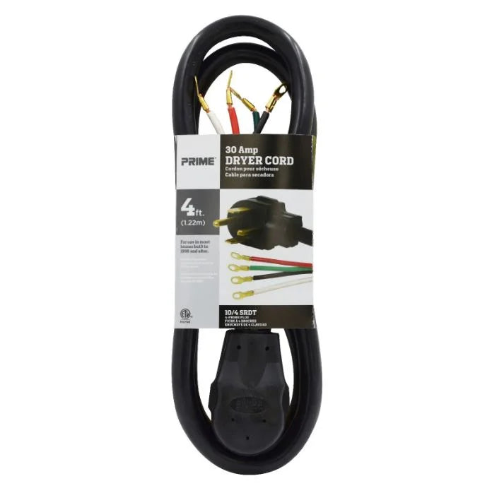 4 Feet 30 Amp 4-Wire Dryer Cord (2 Pack) X4792