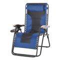 Beige Foldable Reclining Zero Gravity Chair with Cup Holders V9616