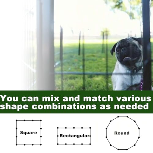 40 in Black Metal 8 Panel Dog Playpen with Gate G66930