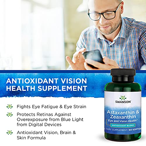 Astaxanthin & Zeaxanthin Supplement 60 Softgels L834
