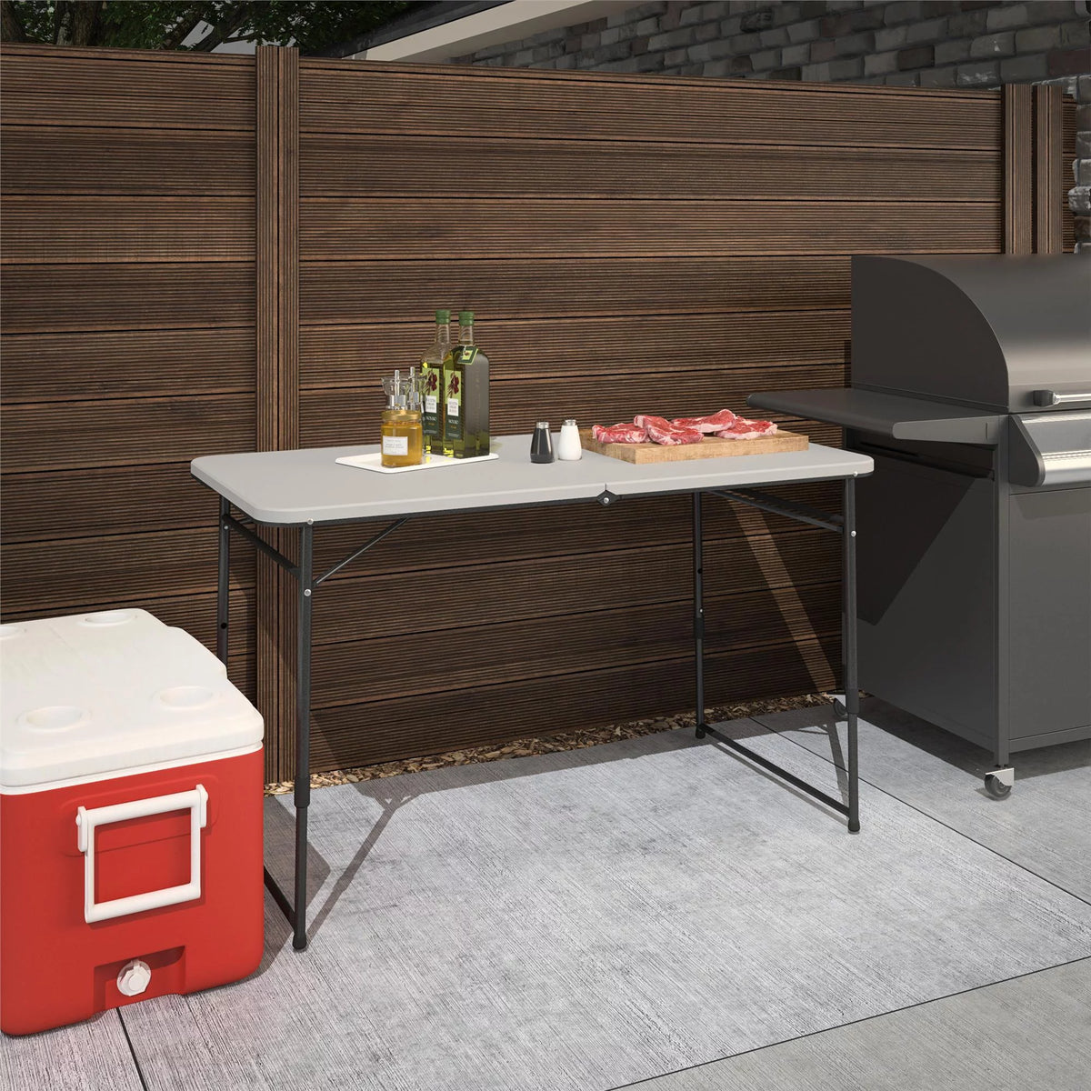 Gray Fold-in-Half Portable Utility Table V21357