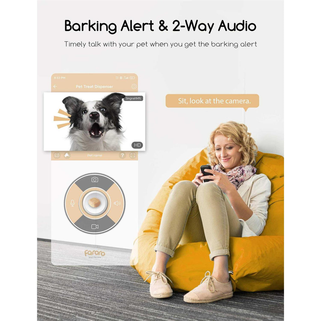Dog Camera with Treat Dispenser, 2.4G and 5G WiFi Pet Camera with Two Way Audio and 1080P Full HD Night Vision H6588