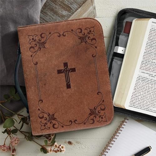 Portable Leather Bible Book Bag with Handle S26379