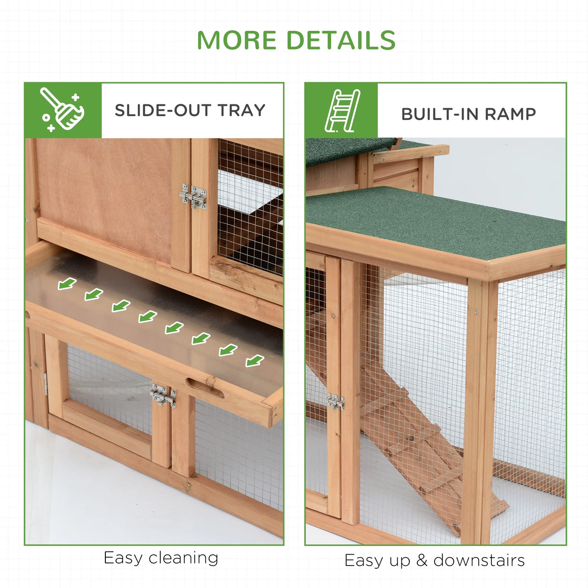 80" Wooden Chicken Coop with Nesting Box I4184