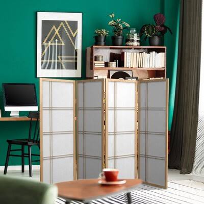 4 - Panel Solid Wood Folding Room Divider N96105
