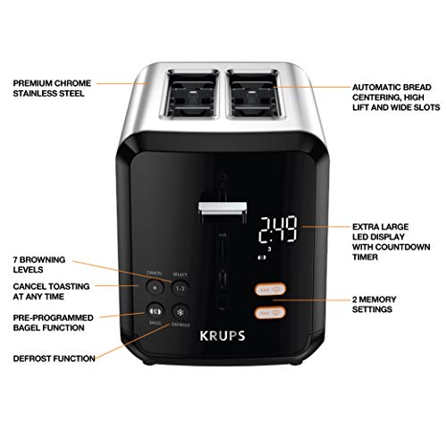 2 Slice Stainless Steel Toaster with Wide Slots S8829