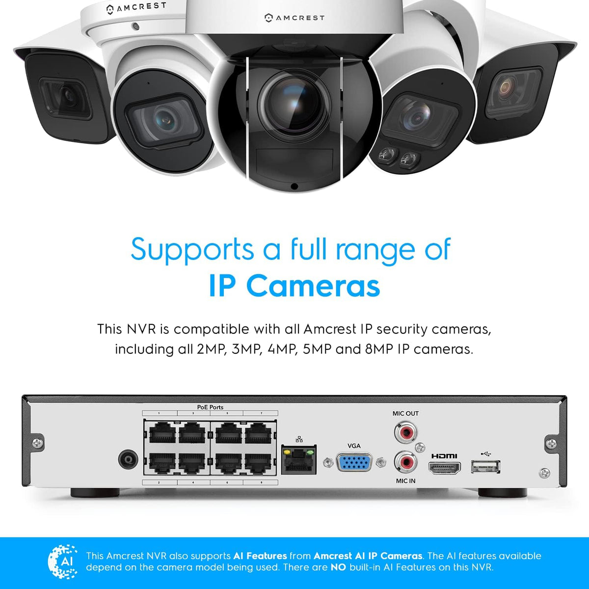 4K 8CH POE Network Video Recorder U3810