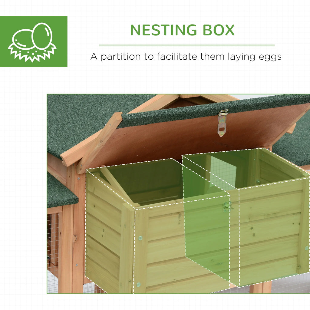 80" Wooden Chicken Coop with Nesting Box I4184