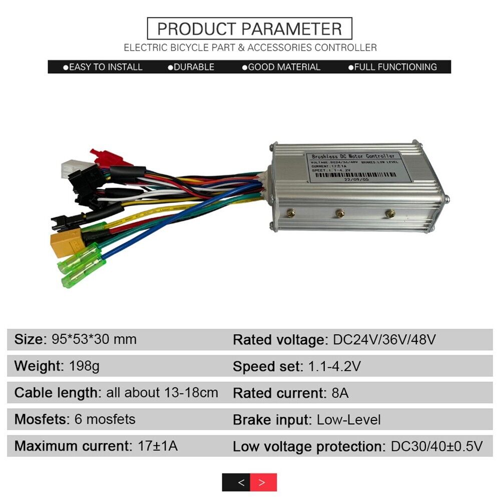 36/48V 17A Sine Wave Controller S810 Display Throttle 8 PAS Kit For E-bike MTB Y8425