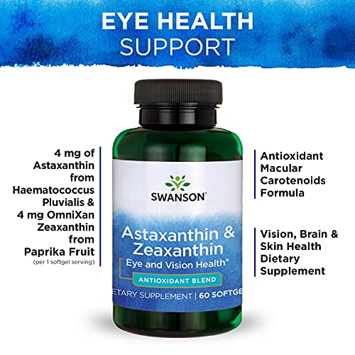 Astaxanthin & Zeaxanthin Supplement 60 Softgels L834