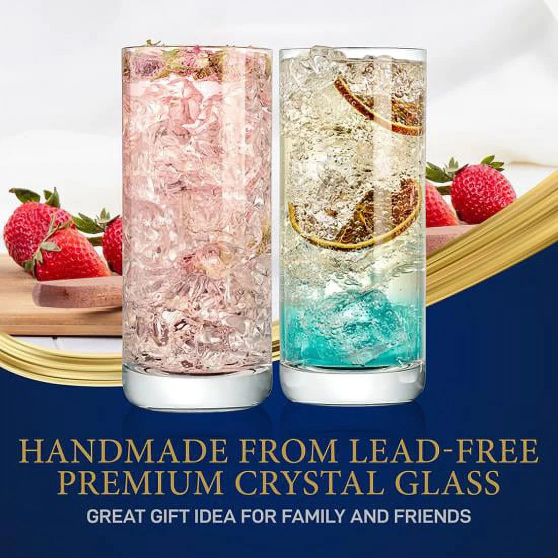 Set of 2 Clear Highball Drinking Glasses K39329
