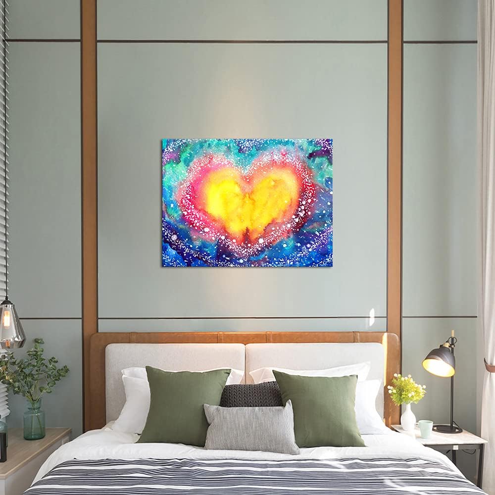 Colorful Heart Shape Canvas Wall Art 24x32inch D6833