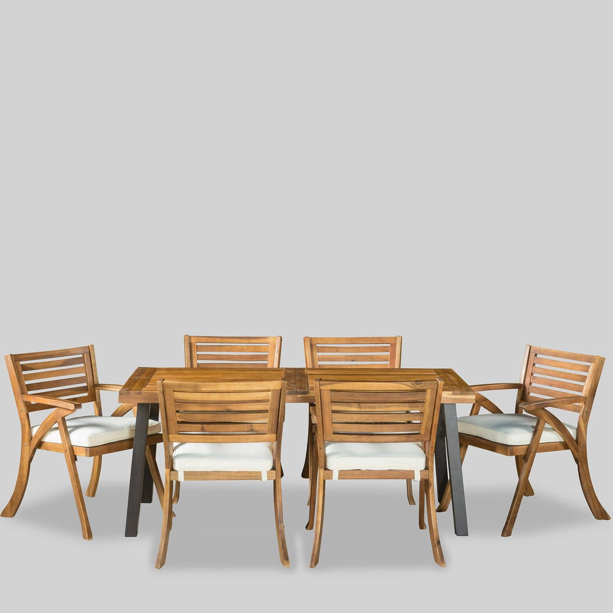 7-Pcs Acacia Wood Patio Dining Set J1299