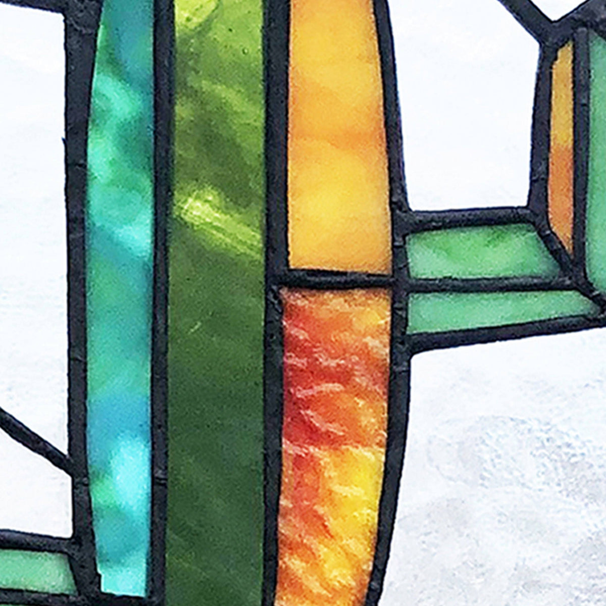 Prickly Pear Cactus Glass Window Panel J9546