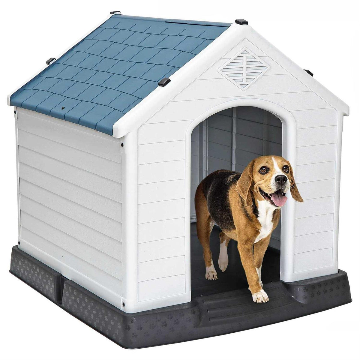 Plastic Dog Kennel with Air Vents and Elevated Floor C901