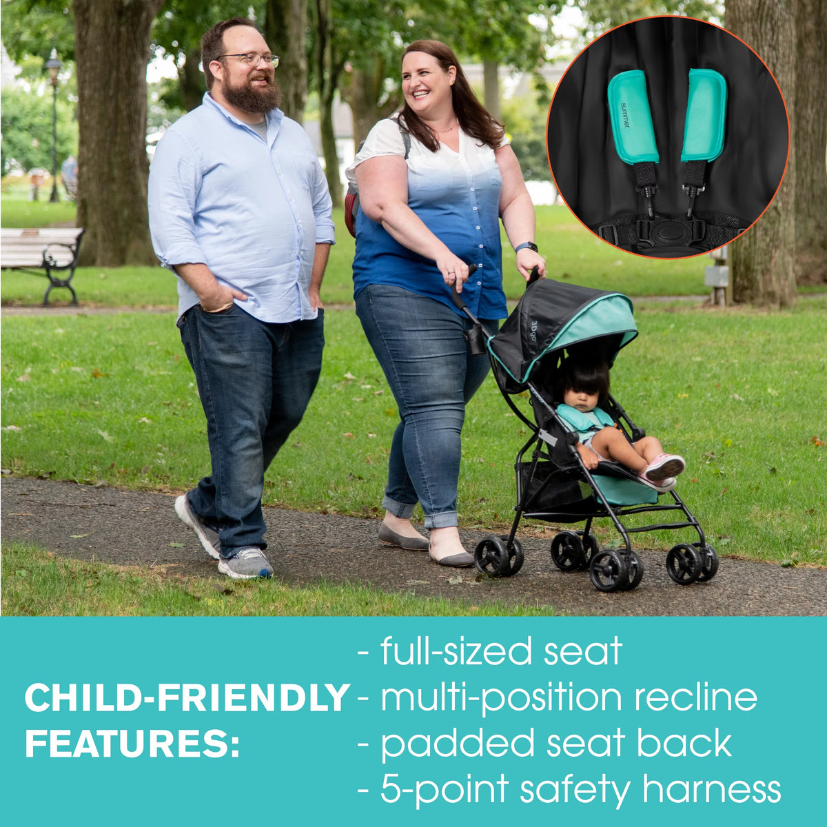 Lightweight Compact Fold Stroller, Black E382654