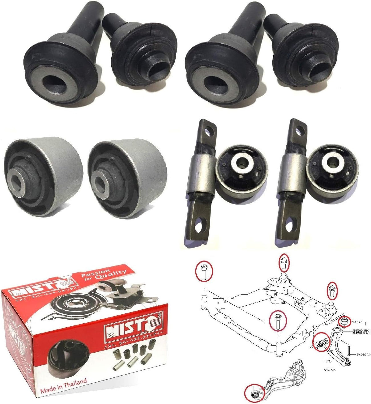 Rear Trailing Lower Control Arm Bushing For 2007-2018 Nissan Rogue T913521