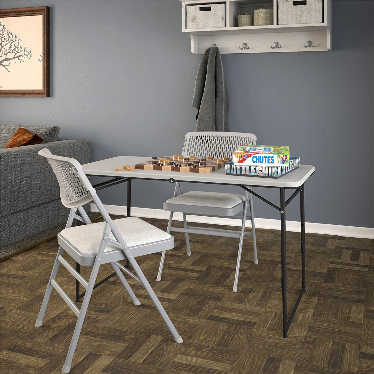 Gray Fold-in-Half Portable Utility Table V21357