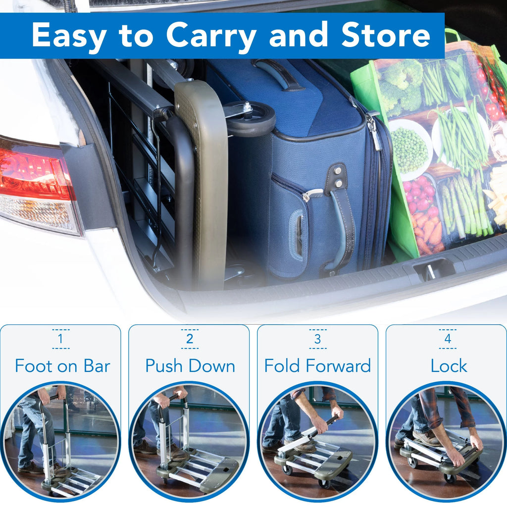 Folding Platform Hand Truck with Expandable Base W625