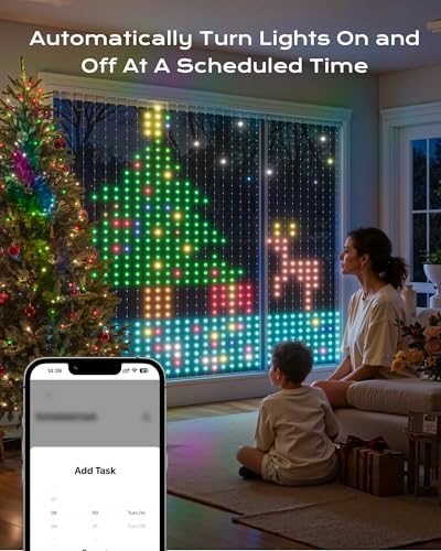 400 RGBIC LEDs Smart Curtain Lights with APP, IP65 Waterproof Color Changing String Lights A10209