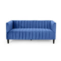 Navy Blue Velvet 3 Seater Sofa G10573