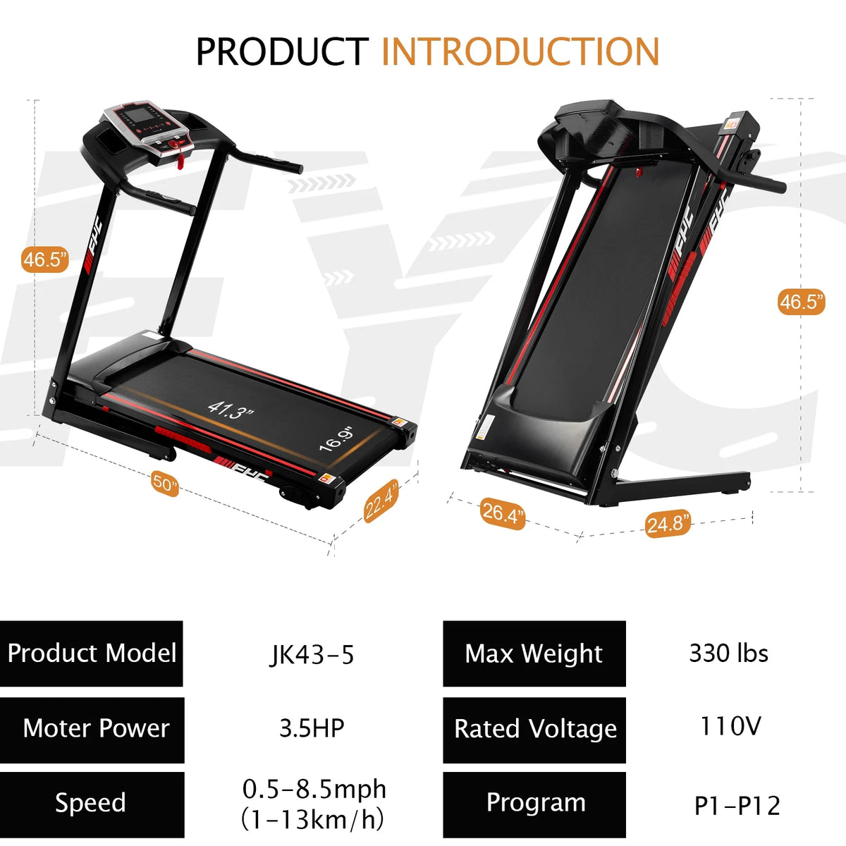 Folding Treadmill with Incline Q3355