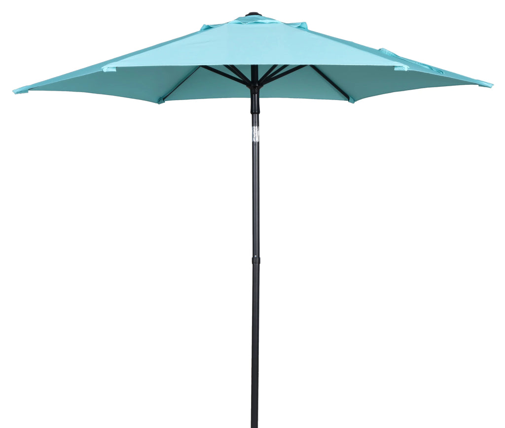 7.5 Foot Round Market Umbrella Black & White Cabana Stripe F62834