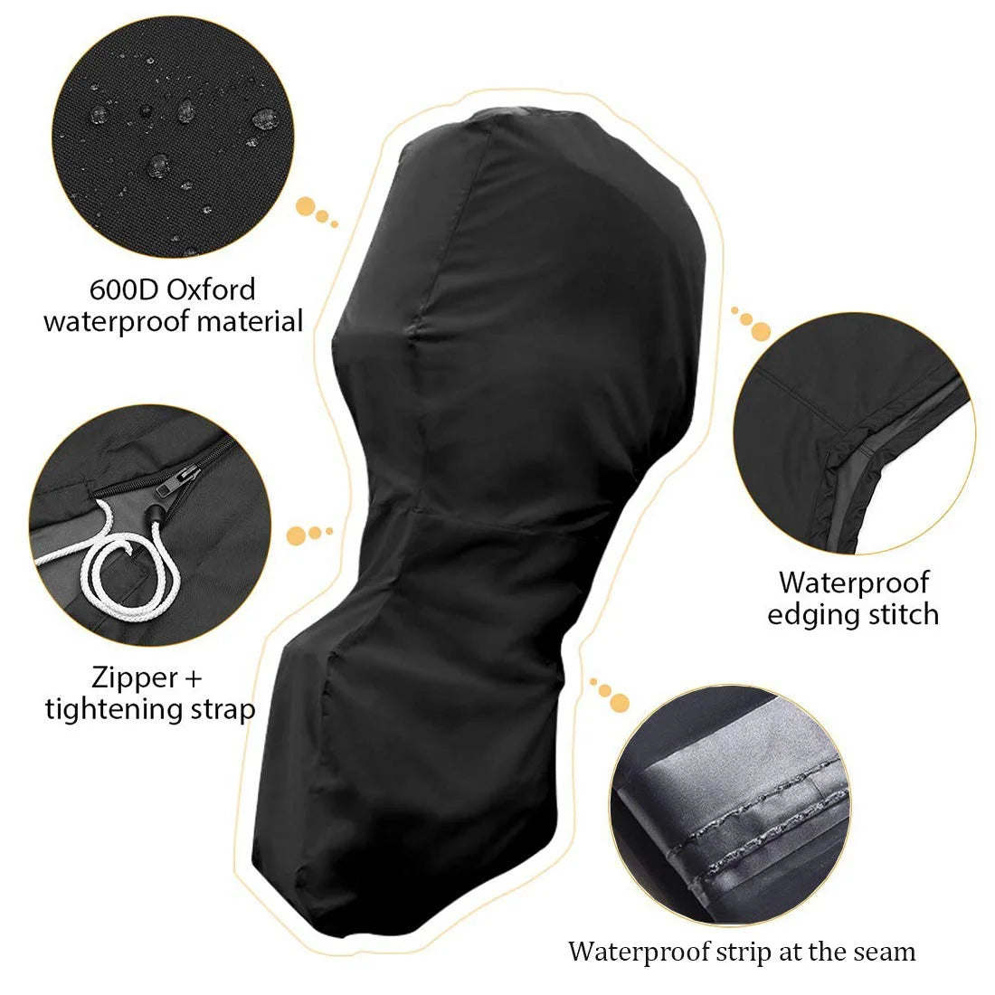Waterproof 600D Oxford Outboard Motor Cover W467299