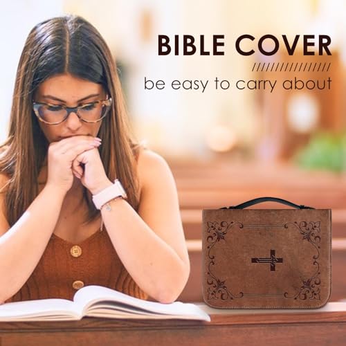 Portable Leather Bible Book Bag with Handle S26379
