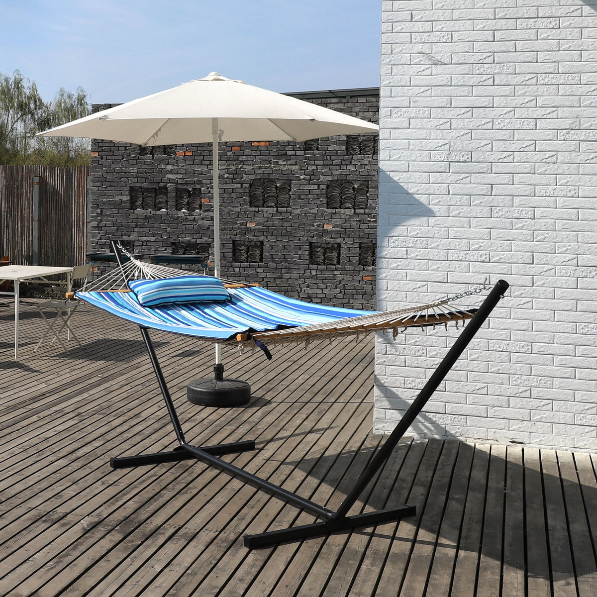 2-Person Hanging Hammock with Steel Stand and Cotton Pad G580034