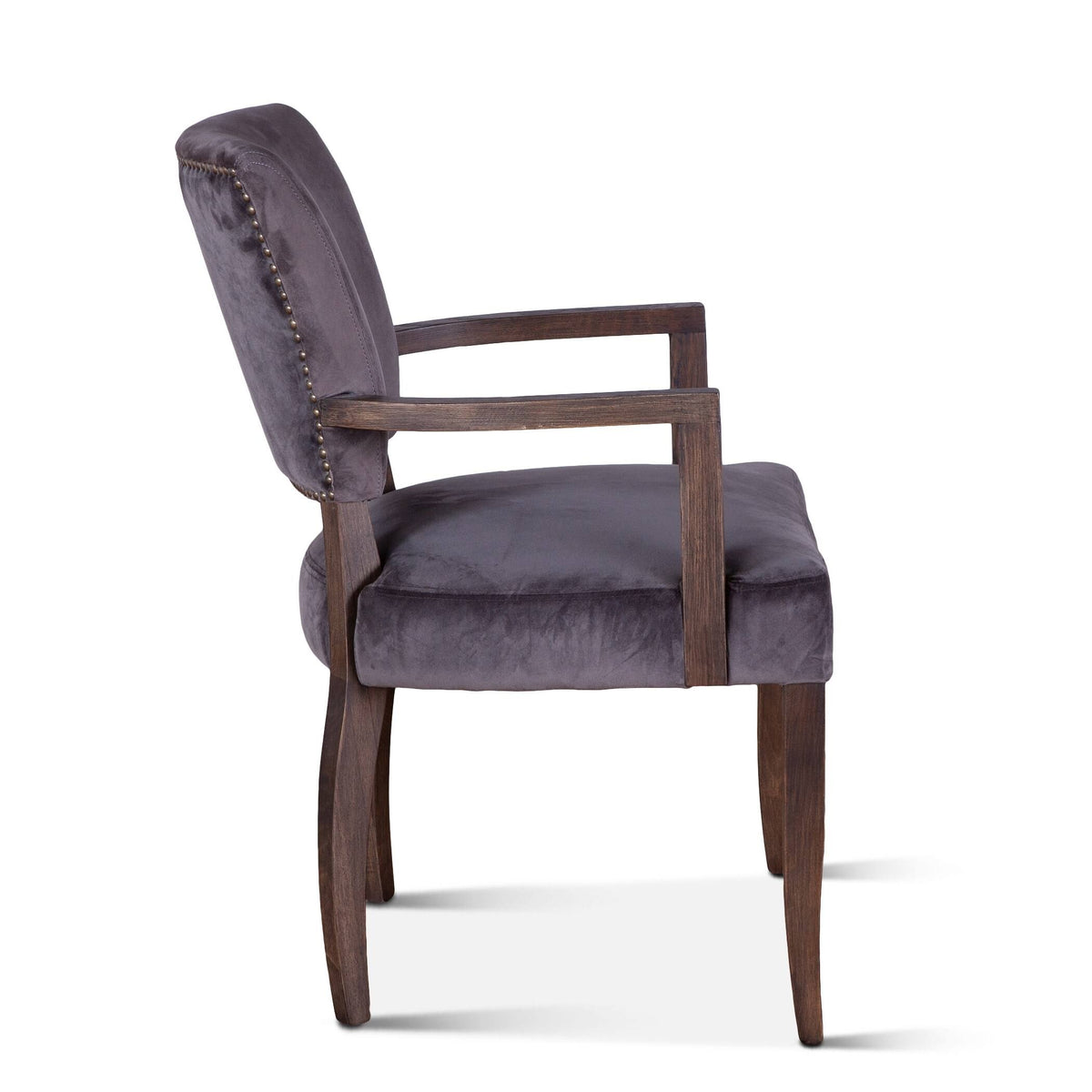 Asphalt Gray Velvet Upholstered Armchair U47441