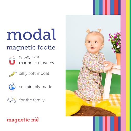 Soft Modal Baby Footie Pajamas with Magnetic Fastener Y969
