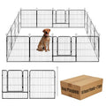 40 in Black Metal 8 Panel Dog Playpen with Gate G66930