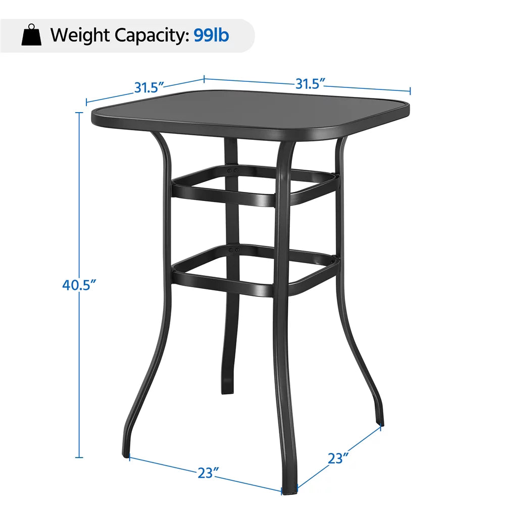 Black Square Metal Bistro Table P5826