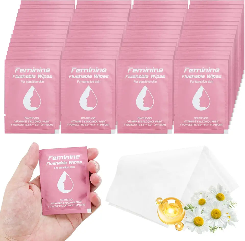 Individually Wrapped Flushable Feminine Wipes B699155