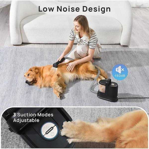 Pet Grooming Vacuum with 6-in 1 Grooming Kit D8277