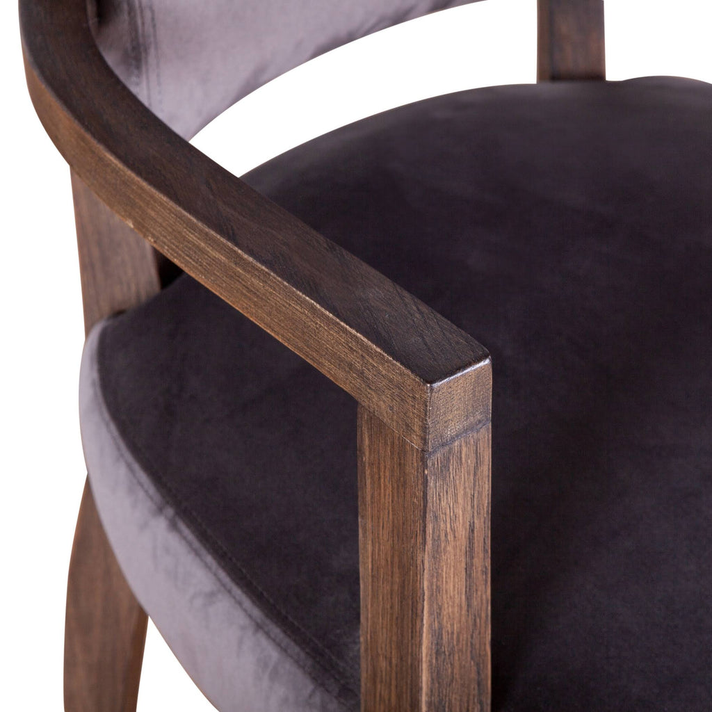 Asphalt Gray Velvet Upholstered Armchair U47441