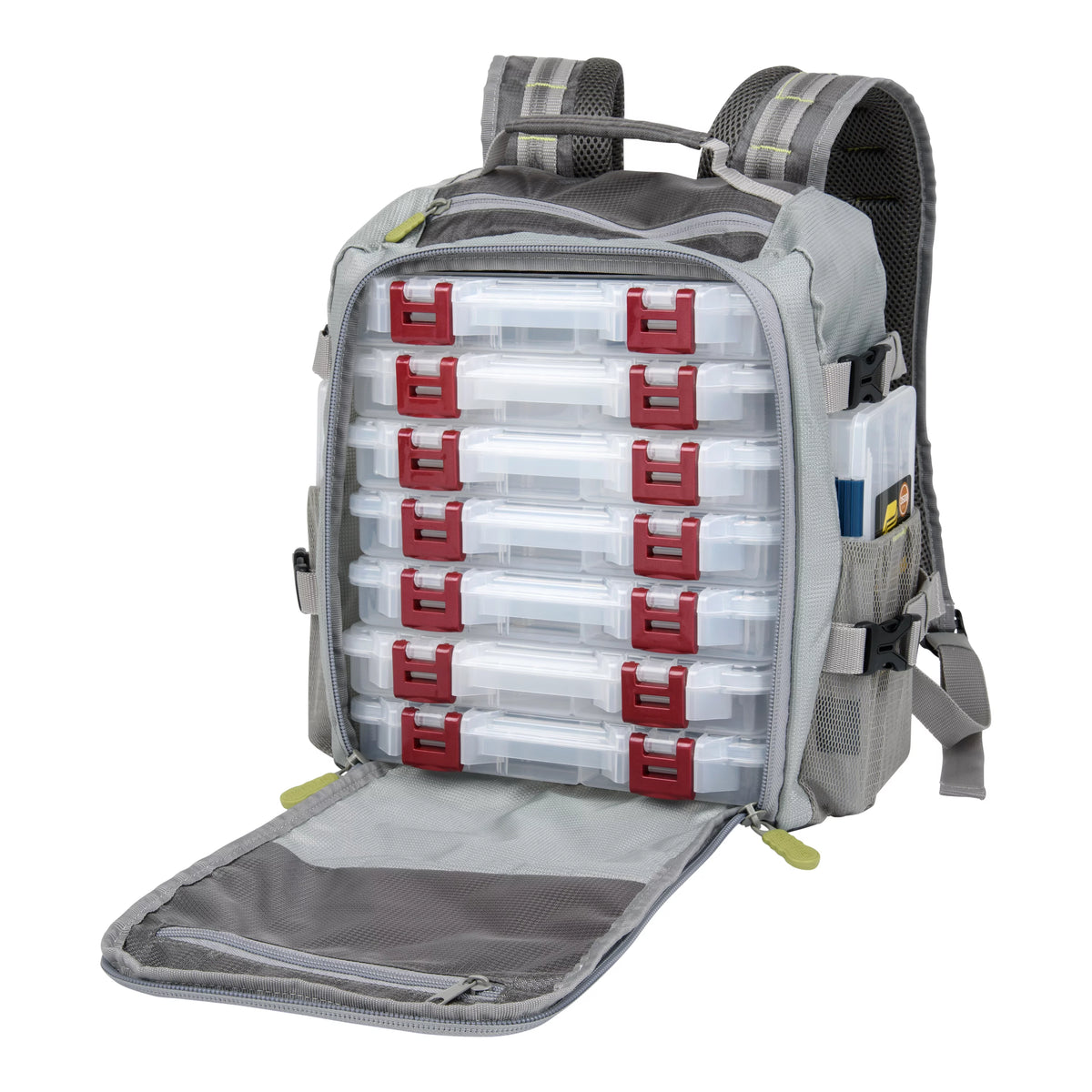 Compact Fishing Backpack, 17.6 liters, Gray/Lime K5243