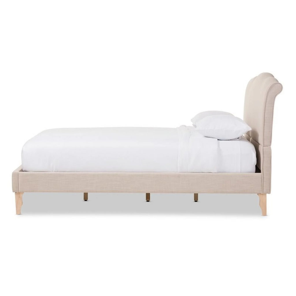 Beige Queen Platform Bed H5773