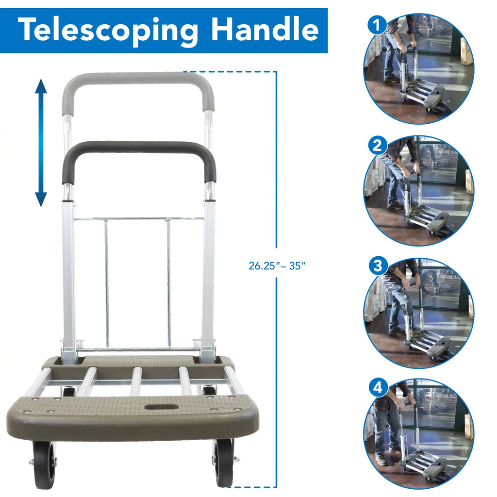 Folding Platform Hand Truck with Expandable Base W625