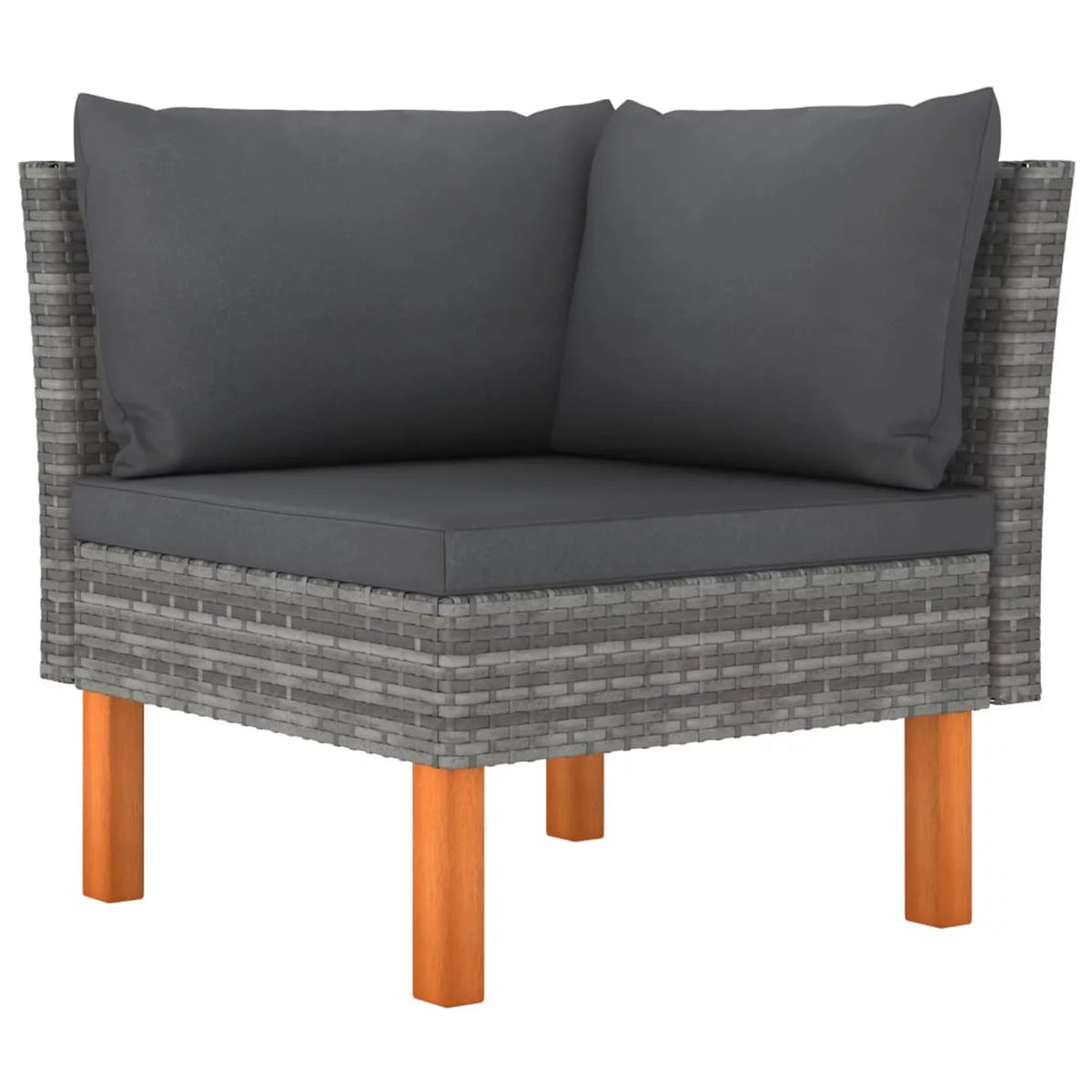 6 Piece Patio Set with Cushions Poly Rattan Gray Q888